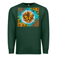 Sports Green Monarch Butterfly Sunflower Premium Sweatshirt - LillyAllenDesigns