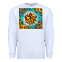 White Monarch Butterfly Sunflower Premium Sweatshirt - LillyAllenDesigns