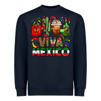 Navy Viva Mexico Coffee Cups With Cactus And Tequila Heavyweight Sweatshirt - FaDigitalArtStudio