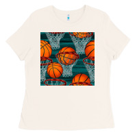 Bone basketball hoop seamless pattern Ladies Tee - BundleAndBundleShop