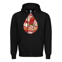 Black african fabric pattern teardrop earrings 3 Zipper Hoodie - BundleAndBundleShop