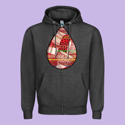 African Fabric Pattern Teardrop Earrings 3 Zipper Hoodie Designed By Bundleandbundleshop