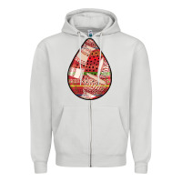 Dove Grey african fabric pattern teardrop earrings 3 Zipper Hoodie - BundleAndBundleShop