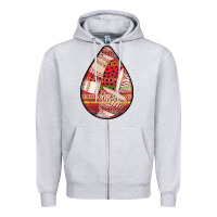 Heather Grey african fabric pattern teardrop earrings 3 Zipper Hoodie - BundleAndBundleShop