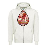 Oatmeal Heather african fabric pattern teardrop earrings 3 Zipper Hoodie - BundleAndBundleShop