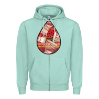 Seafoam african fabric pattern teardrop earrings 3 Zipper Hoodie - BundleAndBundleShop