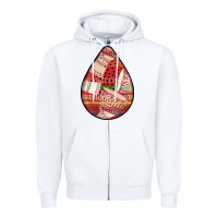 White african fabric pattern teardrop earrings 3 Zipper Hoodie - BundleAndBundleShop