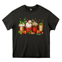 Asphalt Christmas Santa coffee cups Heavy Core Tee - MaliasSmallBusiness
