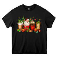 Black Christmas Santa coffee cups Heavy Core Tee - MaliasSmallBusiness