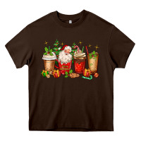 Chocolate Brown Christmas Santa coffee cups Heavy Core Tee - MaliasSmallBusiness