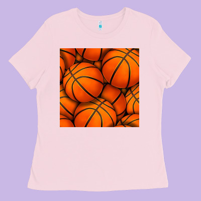 Basketball Seamless Pattern Ladies Tee Designed By Bundleandbundleshop