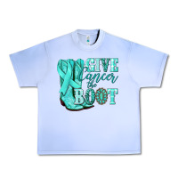Grape Ice Give Cancer the boot Ovarian Cancer teal ribbon Urban Heavy Tee - NancyCooperArtShop