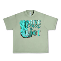 Oil Green Give Cancer the boot Ovarian Cancer teal ribbon Urban Heavy Tee - NancyCooperArtShop