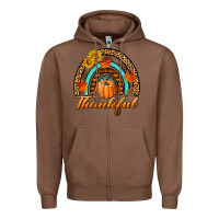 Chestnut thankful pumpkin rainbow Zipper Hoodie - BundleAndBundleShop