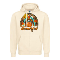 Sandshell thankful pumpkin rainbow Zipper Hoodie - BundleAndBundleShop