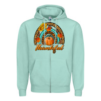 Thankful Pumpkin Rainbow Zipper Hoodie | Teevron