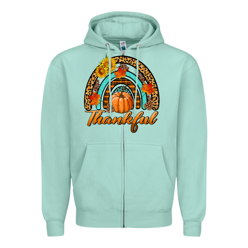 Thankful Pumpkin Rainbow Zipper Hoodie by BundleAndBundleShop | Teevron