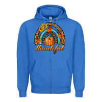 True Royal thankful pumpkin rainbow Zipper Hoodie - BundleAndBundleShop