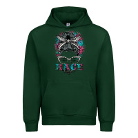 Forest Green race life  messy bun Urban Hoodie - BarkalooDesign