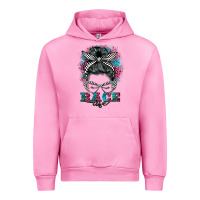 Fuchsia Pink race life  messy bun Urban Hoodie - BarkalooDesign