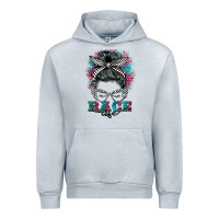 Heather Grey race life  messy bun Urban Hoodie - BarkalooDesign