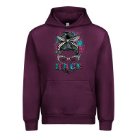 Mauve Wine race life  messy bun Urban Hoodie - BarkalooDesign