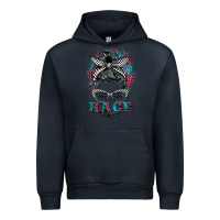 Navy race life  messy bun Urban Hoodie - BarkalooDesign