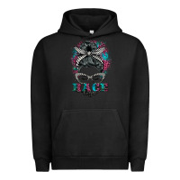 Pigment Black race life  messy bun Urban Hoodie - BarkalooDesign