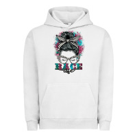 Pigment Lunar Rock race life  messy bun Urban Hoodie - BarkalooDesign