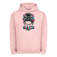 Pigment Salmon race life  messy bun Urban Hoodie - BarkalooDesign