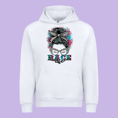 Race Life  Messy Bun Urban Hoodie Designed By Barkaloodesign