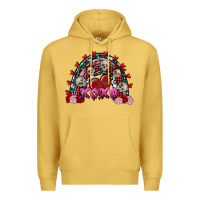 Antique Gold skull xoxo rainbow valentine's day Premium Hoodie - FaDigitalArtStudio