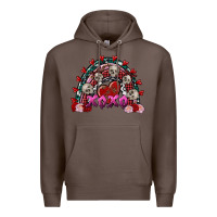 Coffee skull xoxo rainbow valentine's day Premium Hoodie - FaDigitalArtStudio