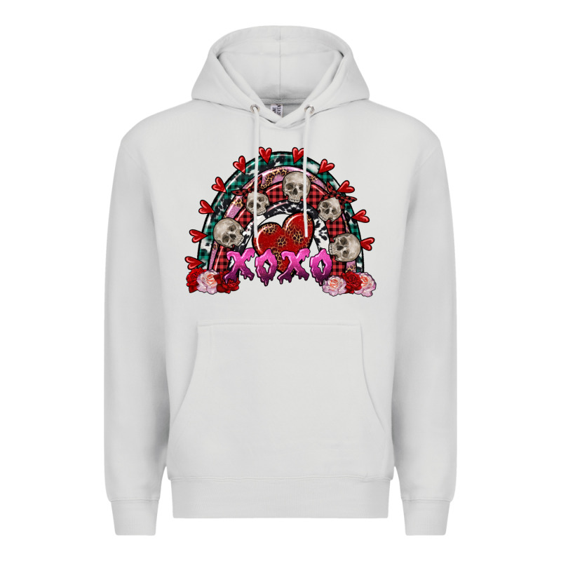 Skull Xoxo Rainbow Valentine's Day Premium Hoodie by FaDigitalArtStudio | Teevron
