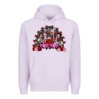 Lilac skull xoxo rainbow valentine's day Premium Hoodie - FaDigitalArtStudio