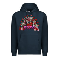 Navy skull xoxo rainbow valentine's day Premium Hoodie - FaDigitalArtStudio