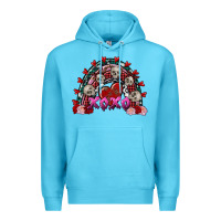 Ocean Blue skull xoxo rainbow valentine's day Premium Hoodie - FaDigitalArtStudio
