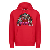 Red skull xoxo rainbow valentine's day Premium Hoodie - FaDigitalArtStudio