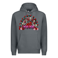 Rock skull xoxo rainbow valentine's day Premium Hoodie - FaDigitalArtStudio
