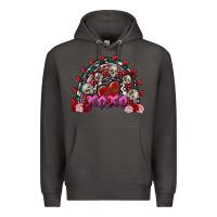 Smoke skull xoxo rainbow valentine's day Premium Hoodie - FaDigitalArtStudio