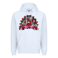 White skull xoxo rainbow valentine's day Premium Hoodie - FaDigitalArtStudio