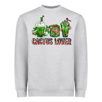 Heather Grey Cactus Lover Cactus Coffee Cups Heavyweight Sweatshirt - FaDigitalArtStudio