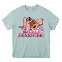 Arona my first christmas pink reindeer Heavy Core Tee - MaliasSmallBusiness