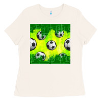 Bone soccer balls with field  and tactics seamless pattern Ladies Tee - BundleAndBundleShop