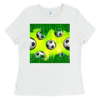 Soccer Balls With Field  And Tactics Seamless Pattern Ladies Tee | Teevron