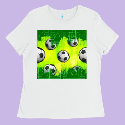Soccer Balls With Field  And Tactics Seamless Pattern Ladies Tee Designed By Bundleandbundleshop