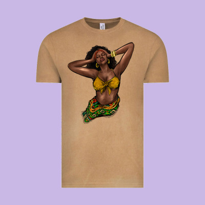 Black Woman Vintage Tee Designed By Nancycooperartshop