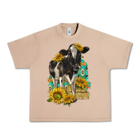 Burro Sunflowers Cow Urban Heavy Tee - texasbilliewilder