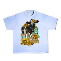 Grape Ice Sunflowers Cow Urban Heavy Tee - texasbilliewilder