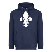 Navy vintage quebec hockey   retro nordiques fleur de lis Heavyweight Hoodie - tuanDangUi